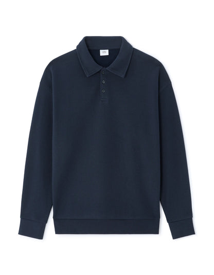 Celio_Navy_Regular Pique Polo Collar Sweatshirt_MEPOLOPIC_NAVY_05