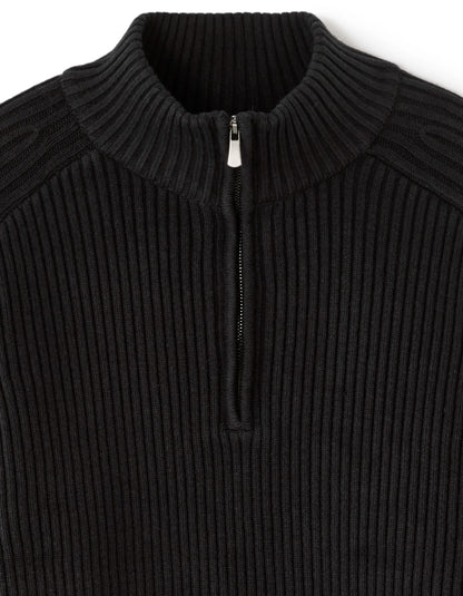 Celio_Black_Ribbed Knit Crew Neck Sweater - Black_MERAID_BLACK_05
