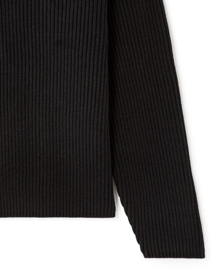 Celio_Black_Ribbed Knit Crew Neck Sweater - Black_MERAID_BLACK_06