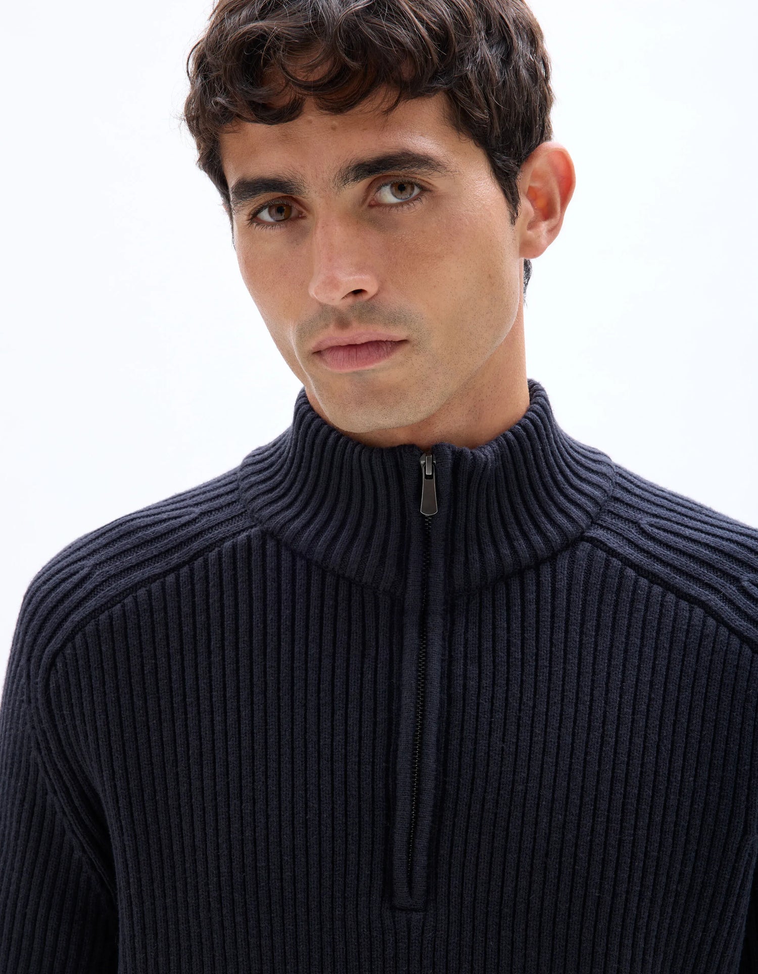 Celio_Blue_Ribbed Knit Crew Neck Sweater - Navy_MERAID_ENCRE_04