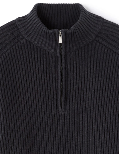 Celio_Blue_Ribbed Knit Crew Neck Sweater - Navy_MERAID_ENCRE_05