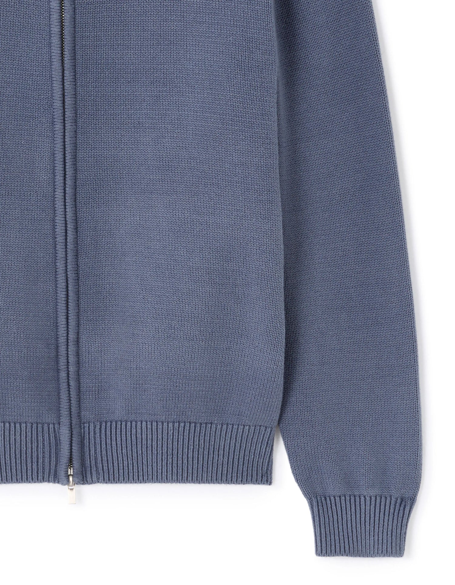 Celio_Blue_100% Cotton Zip-Up Trucker Cardigan - Anthracite_MERCIDUS_DARK STORM_06