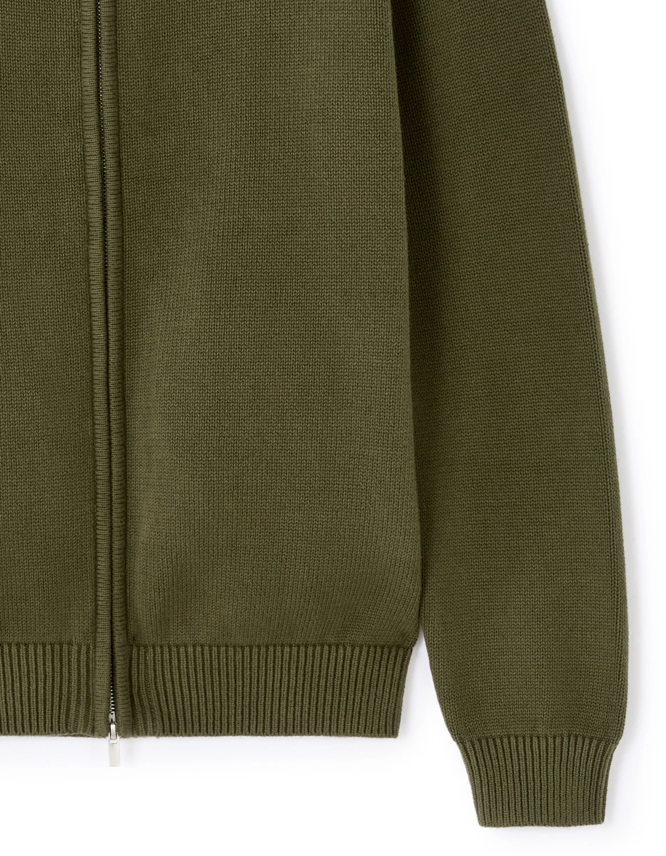 Celio_Green_100% Cotton Zip-Up Trucker Cardigan - Khaki_MERCIDUS_KAKI_03