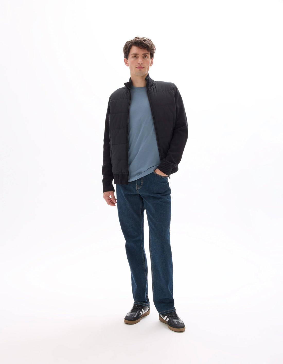 Celio_Black_100% Cotton Milano Knit Jacket_MERGUS_BLACK_01