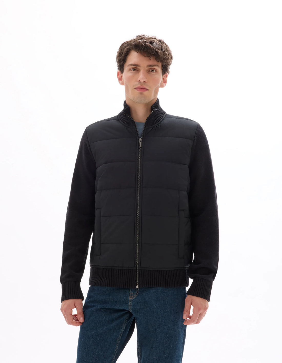 Celio_Black_100% Cotton Milano Knit Jacket_MERGUS_BLACK_02