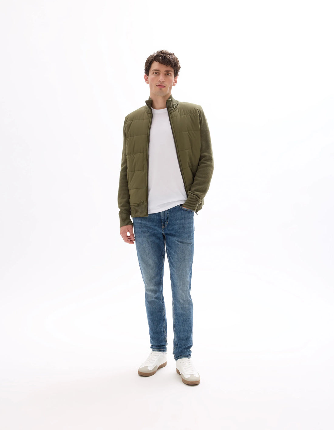 Celio_Kaki_100% Cotton Milano Knit Jacket_MERGUS_KAKI_01