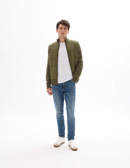 Celio_Kaki_100% Cotton Milano Knit Jacket_MERGUS_KAKI_01