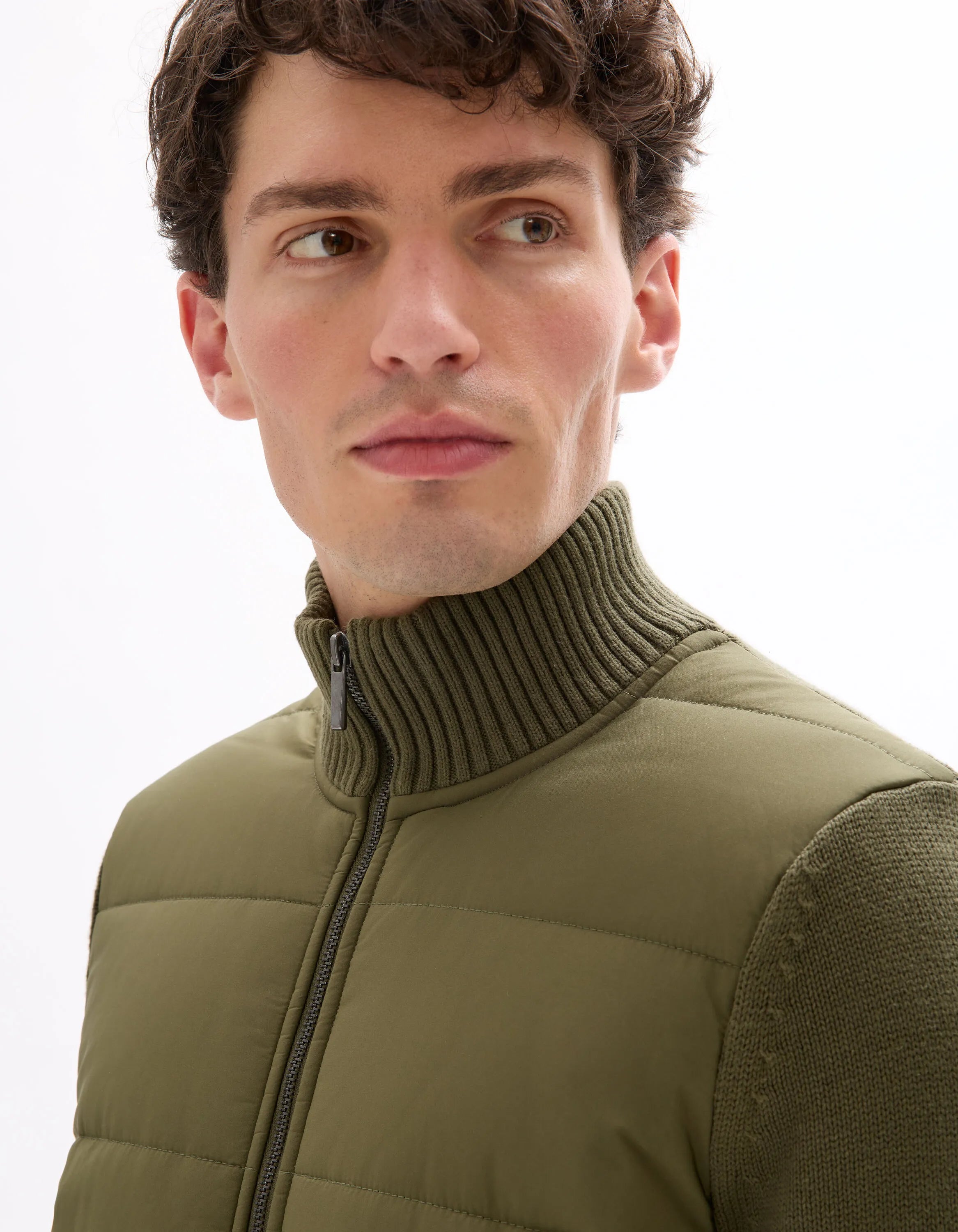 Celio_Kaki_100% Cotton Milano Knit Jacket_MERGUS_KAKI_04