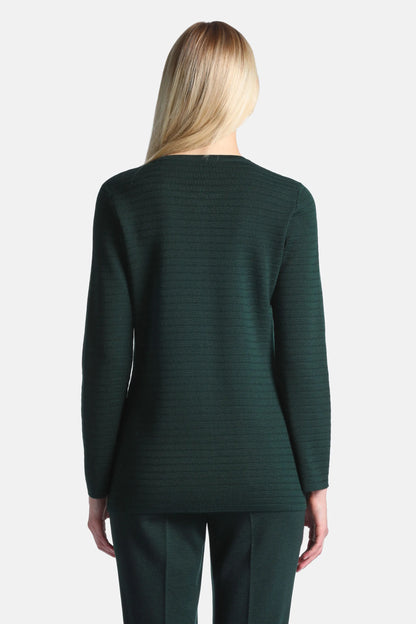 Luisa Spagnoli Verde Bottiglia Women Merina - Cardigan with Heraldic Buttons SKU: MERINA_2050 Image 03