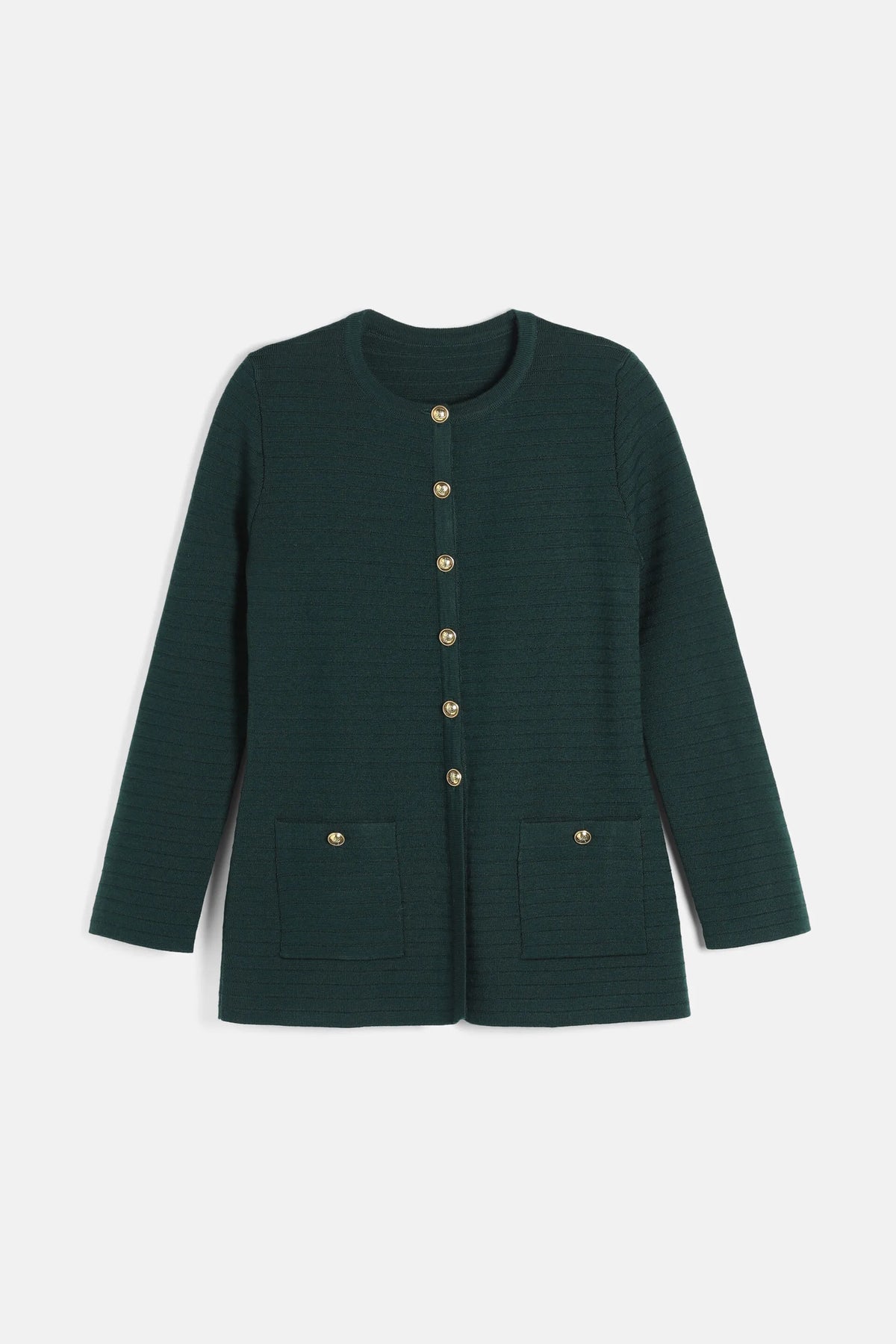 Luisa Spagnoli Verde Bottiglia Women Merina - Cardigan with Heraldic Buttons SKU: MERINA_2050 Image 06