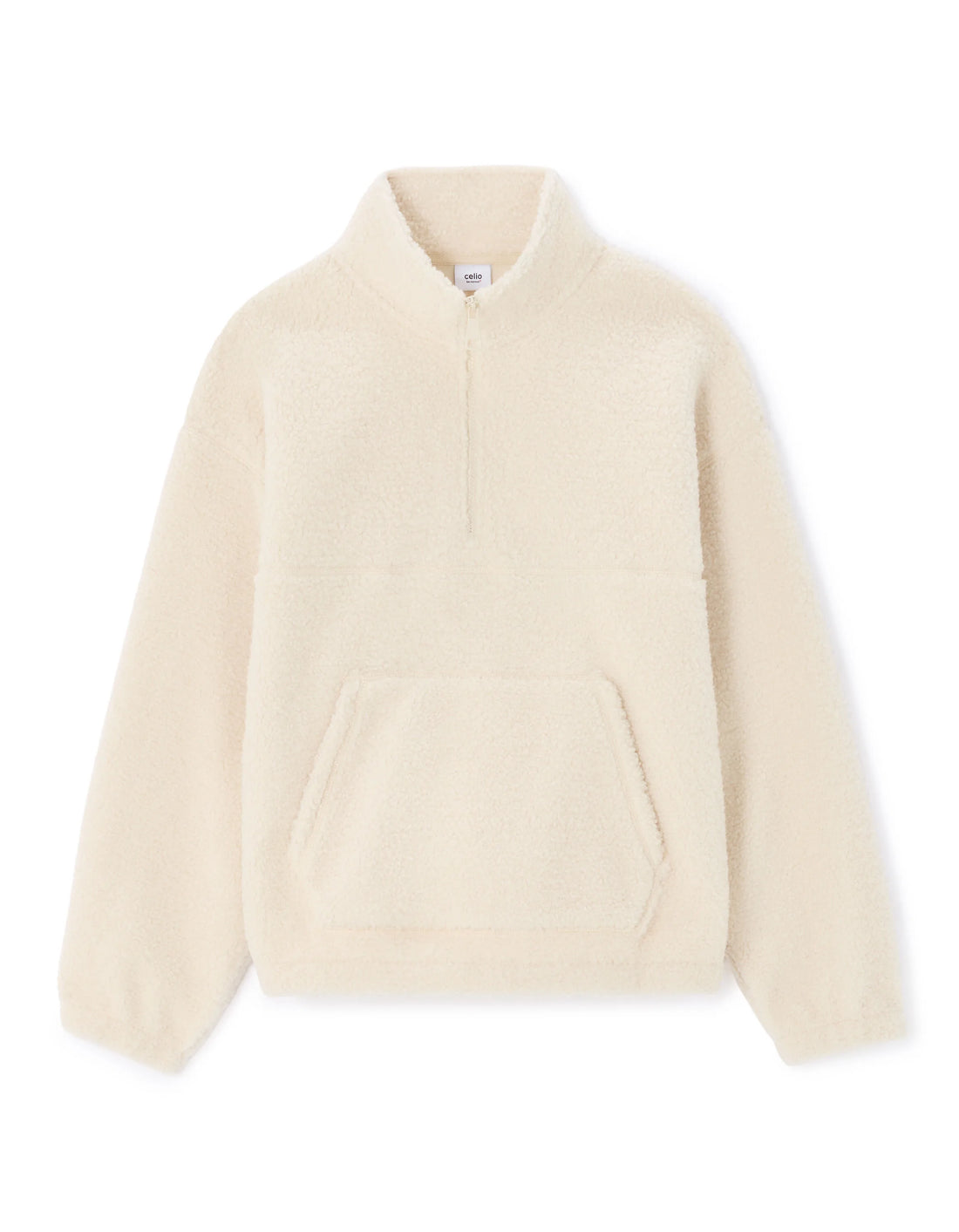 Celio_Beige_Oversized Fleece Sweatshirt - Ivory_MESHERP_IVOIRE_01