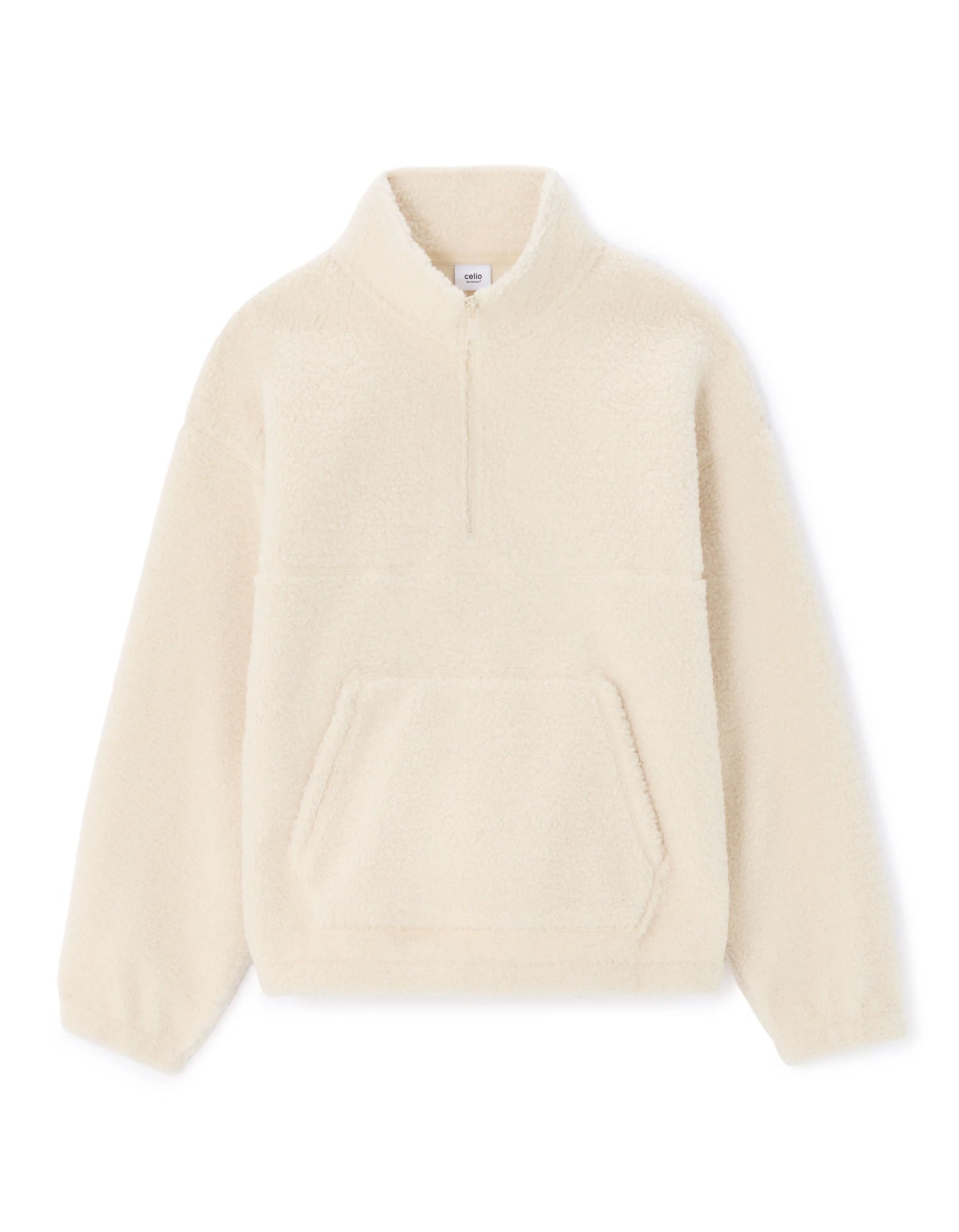 Celio_Beige_Oversized Fleece Sweatshirt - Ivory_MESHERP_IVOIRE_01