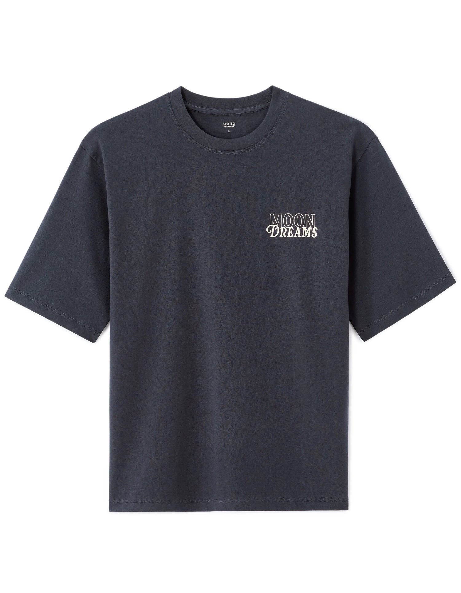 Celio_Bleu Nuit_Oversized Crew Neck T-Shirt 100% Cotton Astro Print_MESOLEIL_BLEU NUIT_07