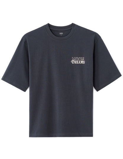 Celio_Bleu Nuit_Oversized Crew Neck T-Shirt 100% Cotton Astro Print_MESOLEIL_BLEU NUIT_07