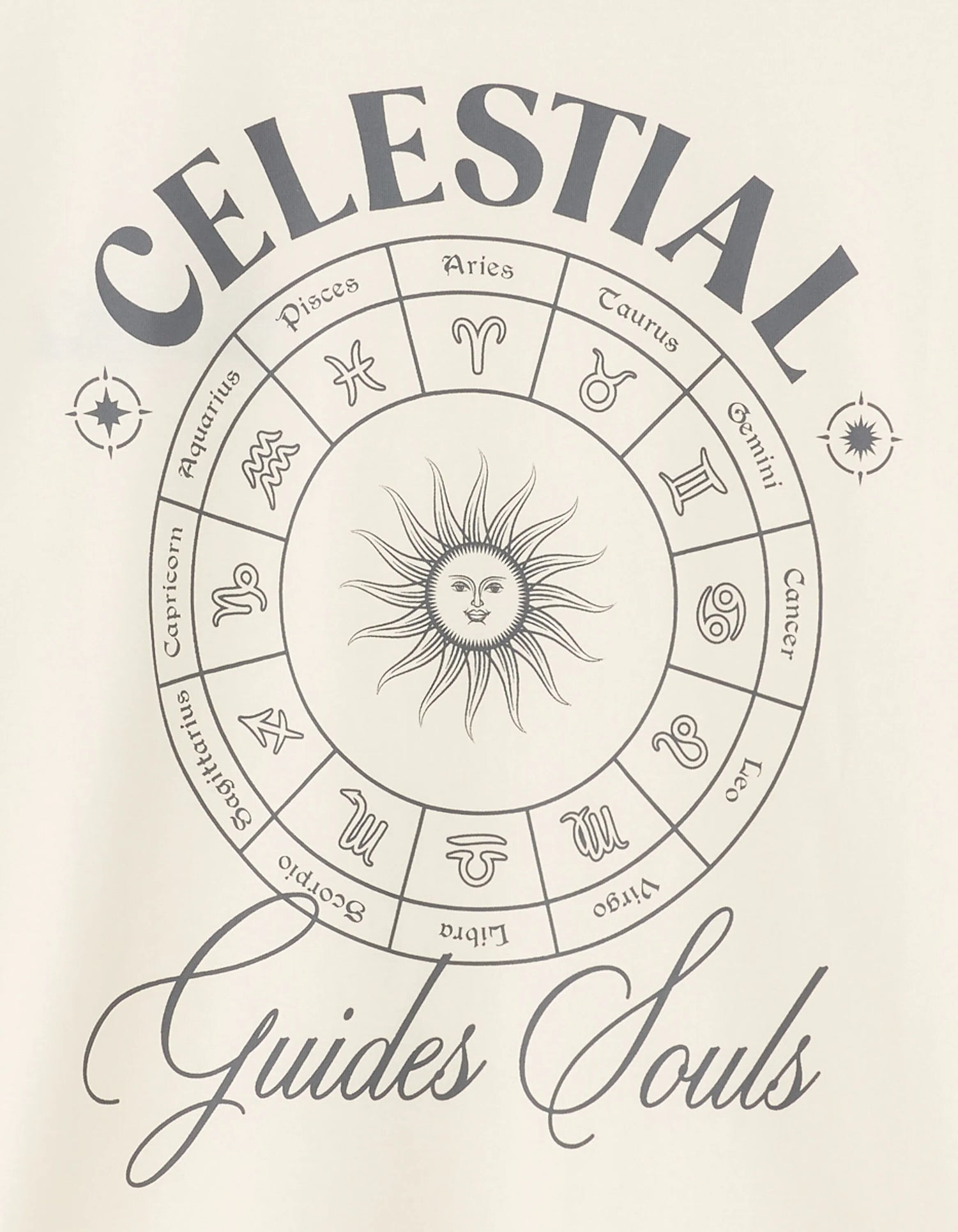 Celio_Ecru_Oversized Round Neck T-Shirt 100% Cotton Astro Print_MESOLEIL_ECRU_06