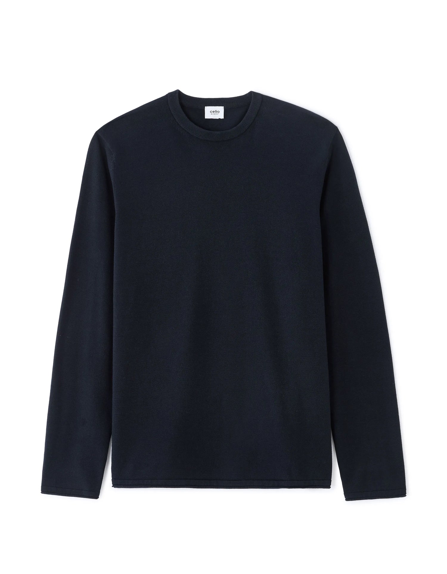 Celio_Encre_Crew Neck Sweater in Cotton Strand_MESON_ENCRE_04