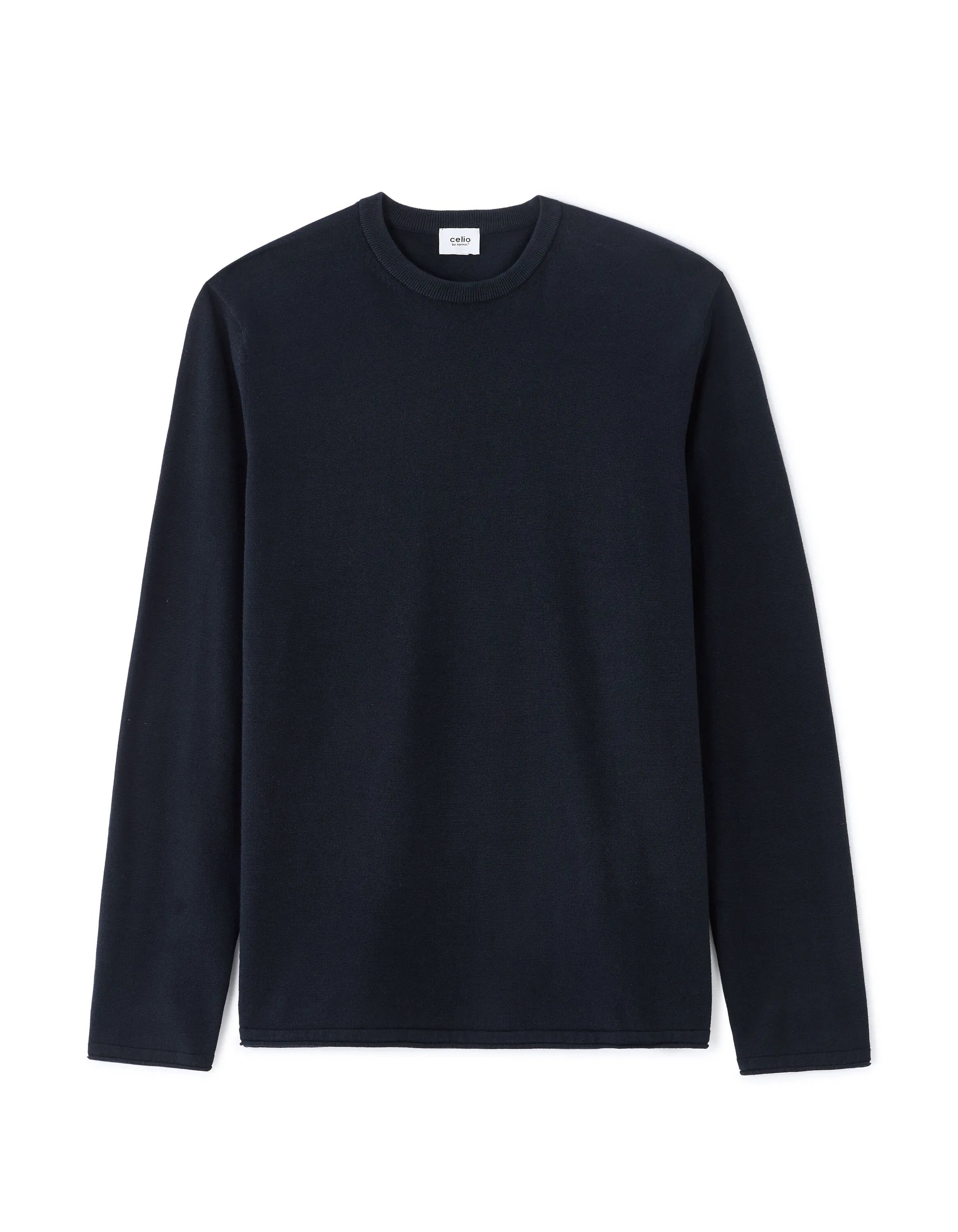 Celio_Encre_Crew Neck Sweater in Cotton Strand_MESON_ENCRE_04