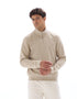 Celio_Beige Humus_Regular Plain Trucker Neck Sweatshirt_METREUK_BEIGE HUMUS_02