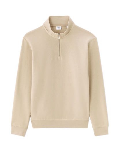 Celio_Beige Humus_Regular Plain Trucker Neck Sweatshirt_METREUK_BEIGE HUMUS_07