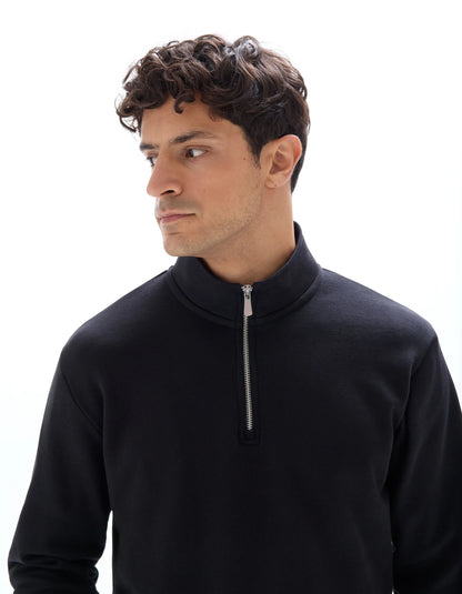 Celio_Black_Regular Crew Neck Sweatshirt_METREUK_BLACK_04