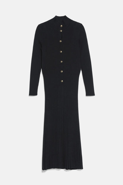 Luisa Spagnoli Nero Women Met Pleated Midi Dress SKU: MET_0101 Image 06
