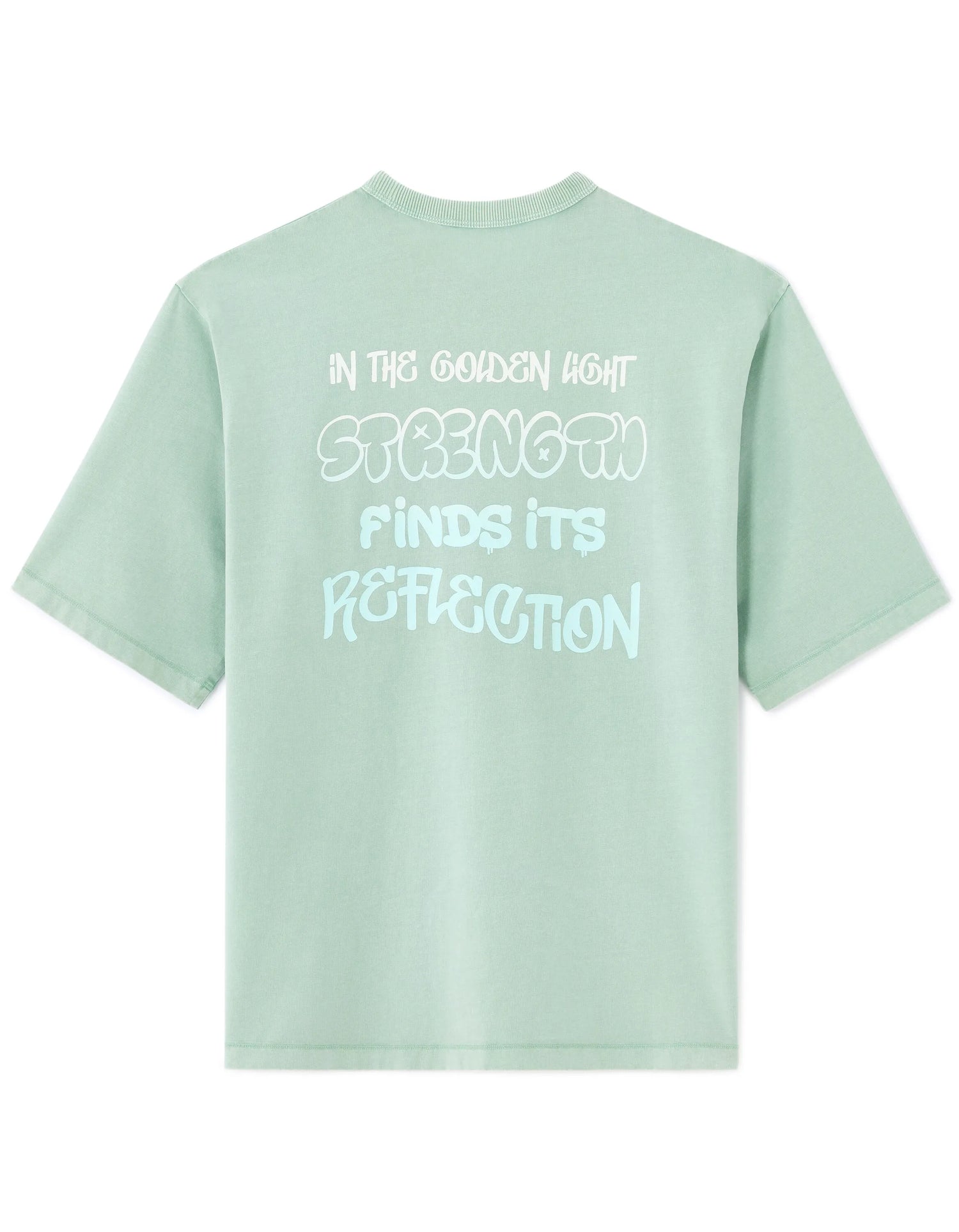 Celio_Mint_Oversized Crew Neck T-Shirt in 100% Cotton with Print_MEVACAY_MINT_04