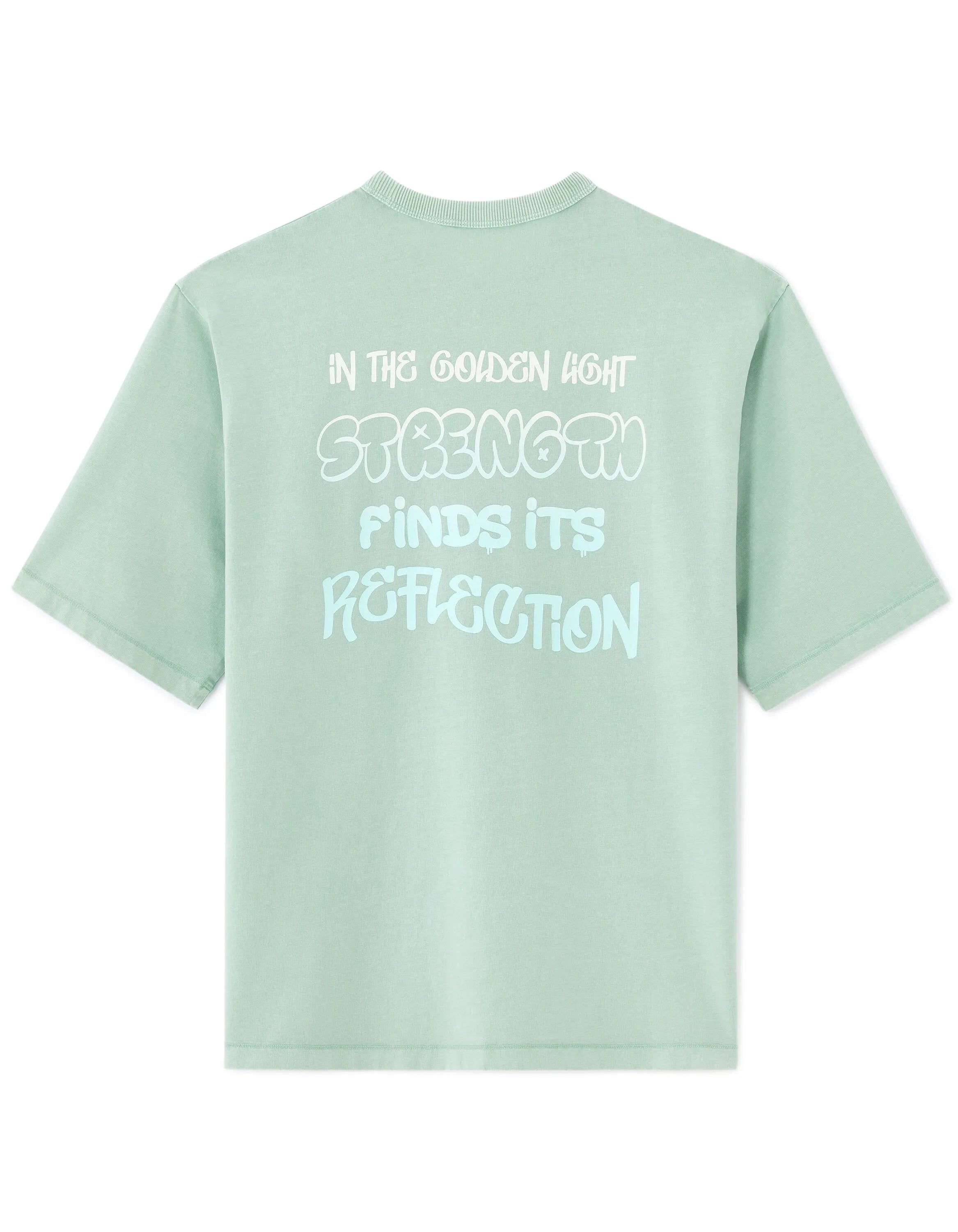 Celio_Mint_Oversized Crew Neck T-Shirt in 100% Cotton with Print_MEVACAY_MINT_04