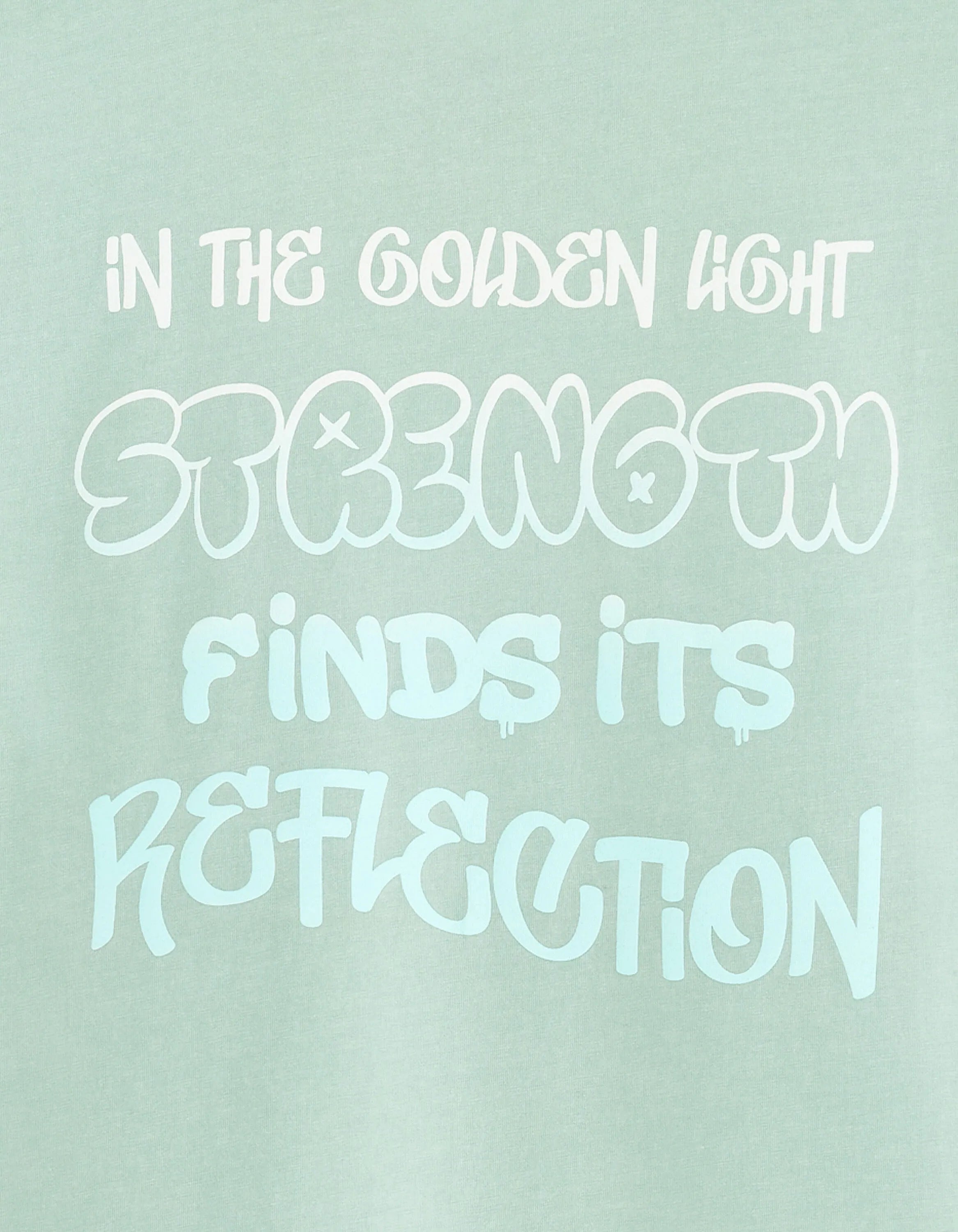 Celio_Mint_Oversized Crew Neck T-Shirt in 100% Cotton with Print_MEVACAY_MINT_06