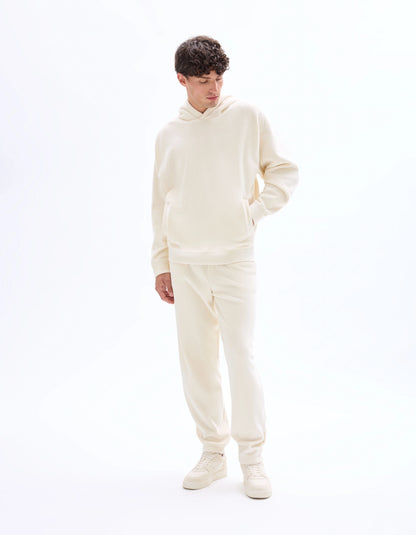 Celio_Ecru_Oversized Velour Hoodie_MEVELVET_ECRU_02