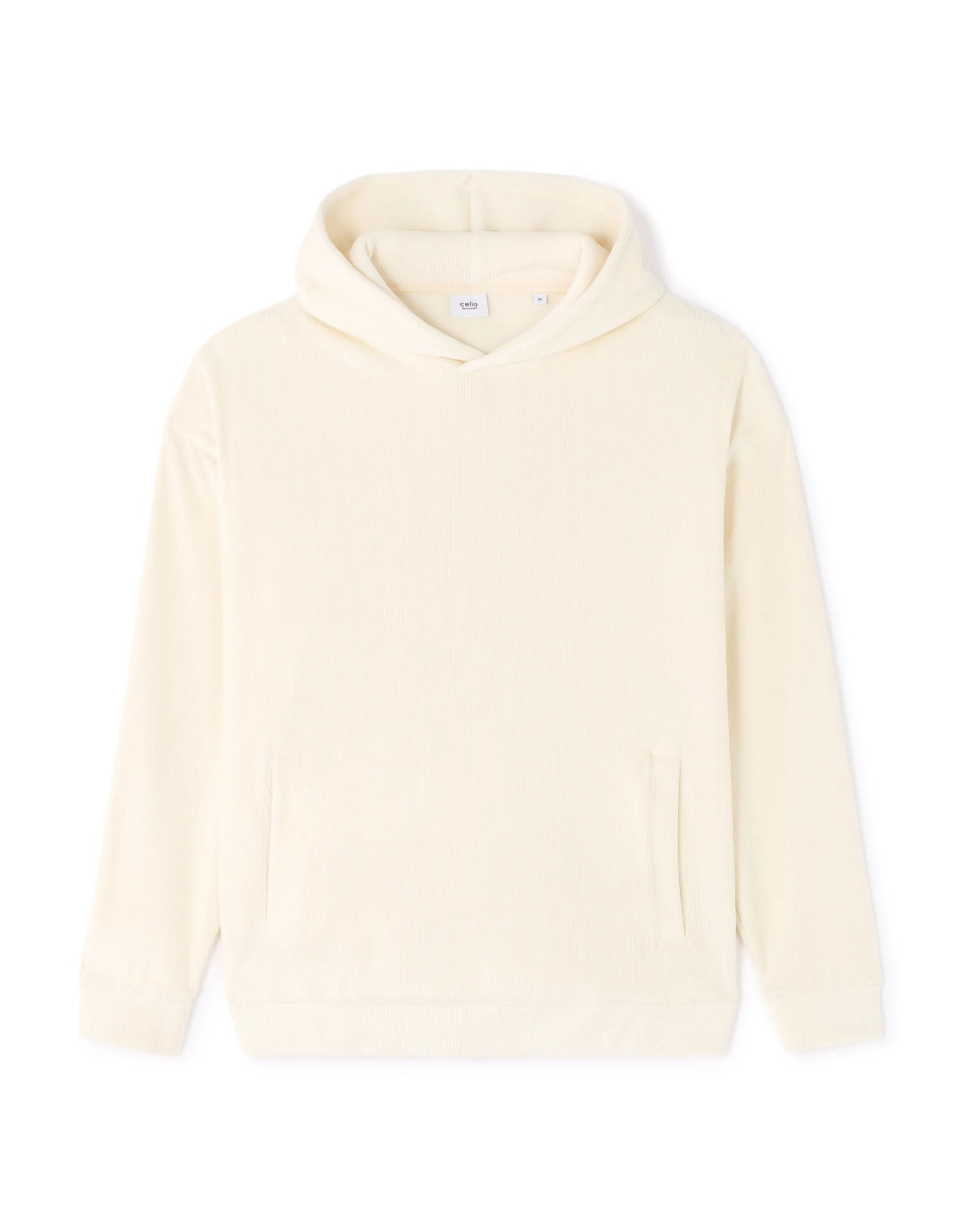 Celio_Ecru_Oversized Velour Hoodie_MEVELVET_ECRU_05
