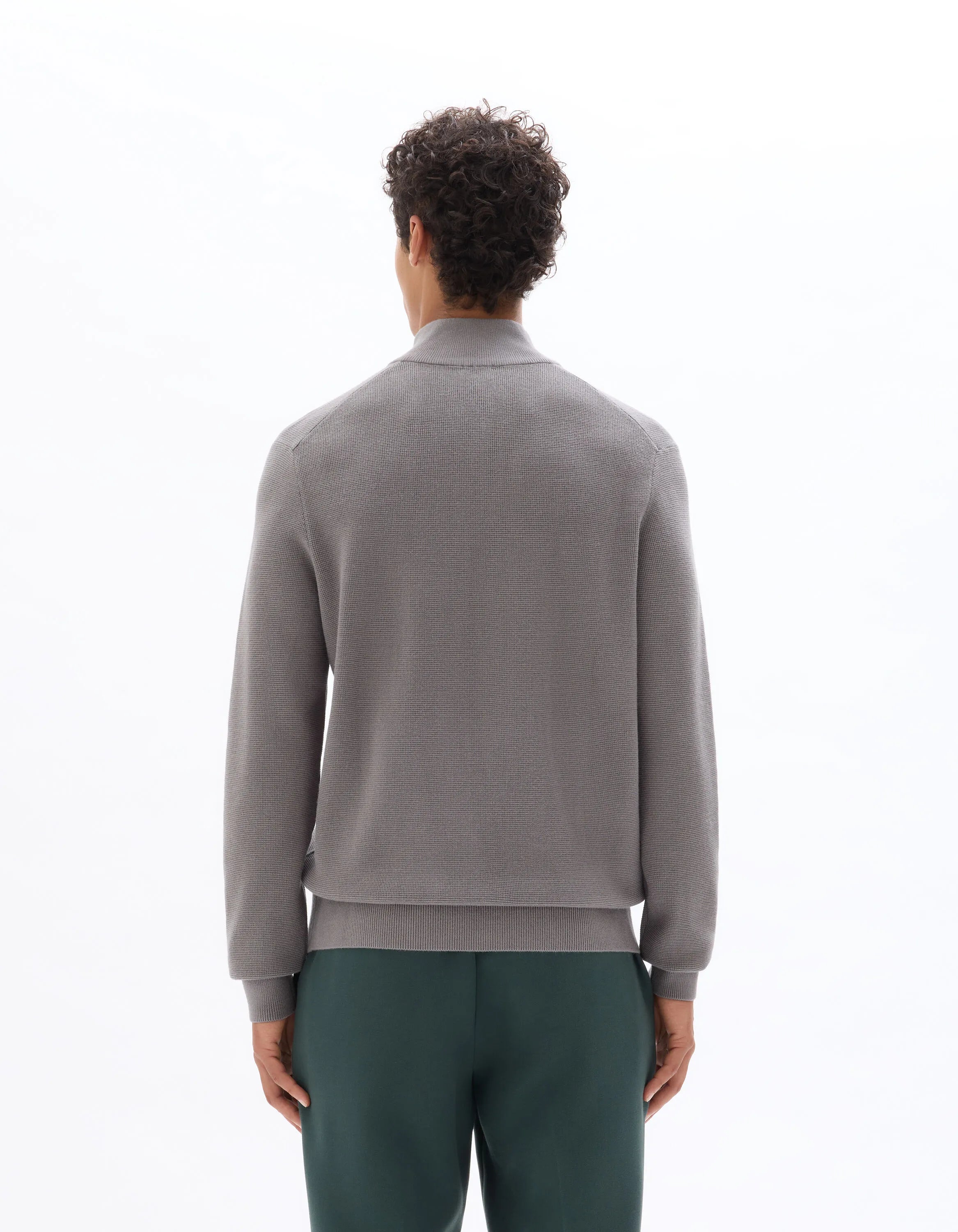 Celio_Grey_Regular-Fit Micro-Waffle Crewneck Sweater - Grey_MEVIATRUCK_MID GREY_03