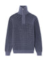 Celio_Blue_Relaxed Cotton Blend Waffle Crew Neck Sweater - Charcoal_MEWAFFTLE_DARK STORM_01