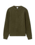 Celio_Green_Regular Crew Neck Waffle Sweater in Cotton Blend - Khaki_MEWAFFY_KAKI_01