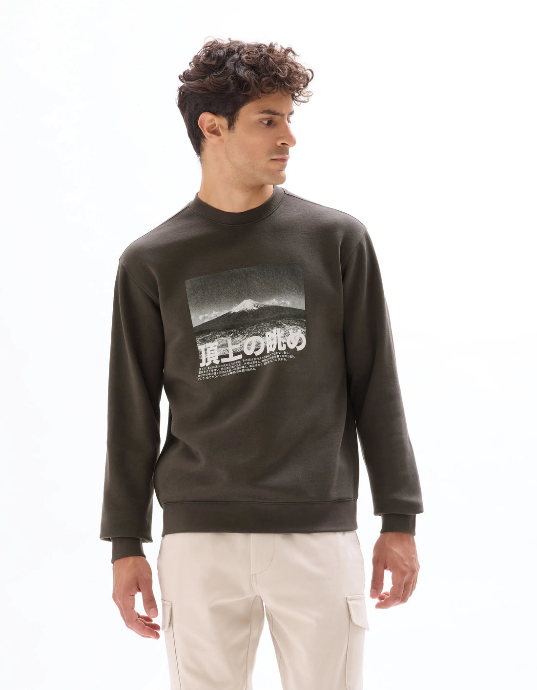 Celio_Carbone_Regular Crew Neck Sweatshirt with Asian Print_MEWIND_CARBONE_02