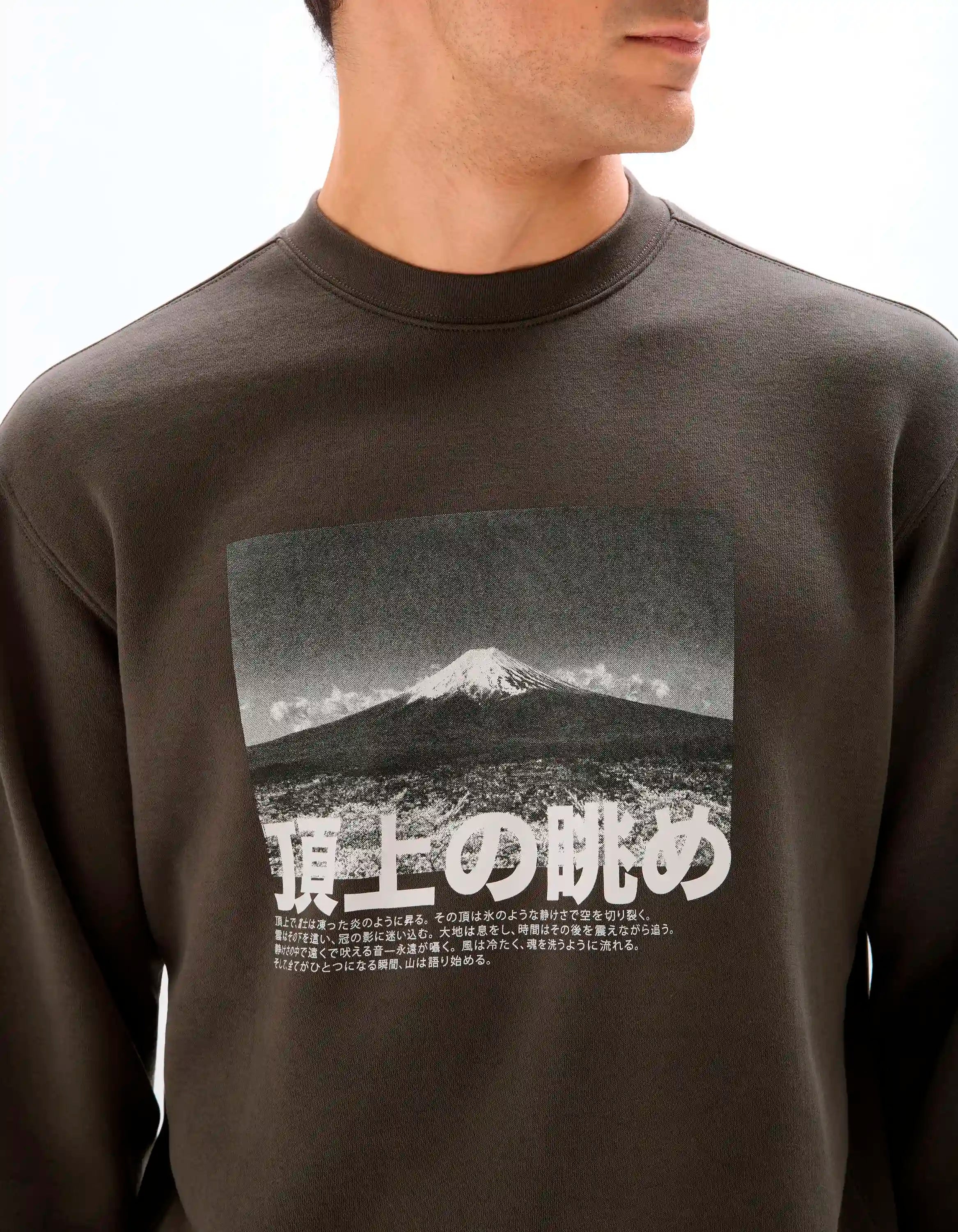 Celio_Carbone_Regular Crew Neck Sweatshirt with Asian Print_MEWIND_CARBONE_04