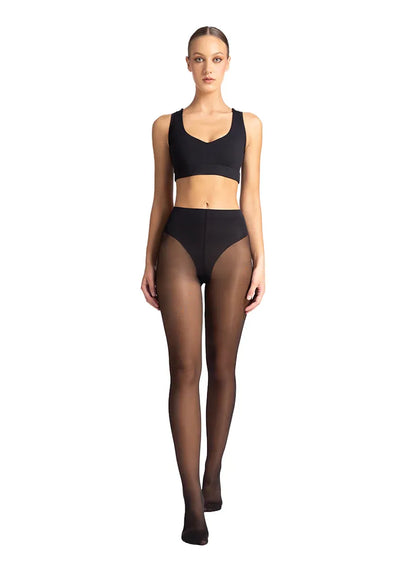 Marie France Noir Women Luxe 30 Denier Shimmer Compression Tights SKU: MF016603_Noir Image 07