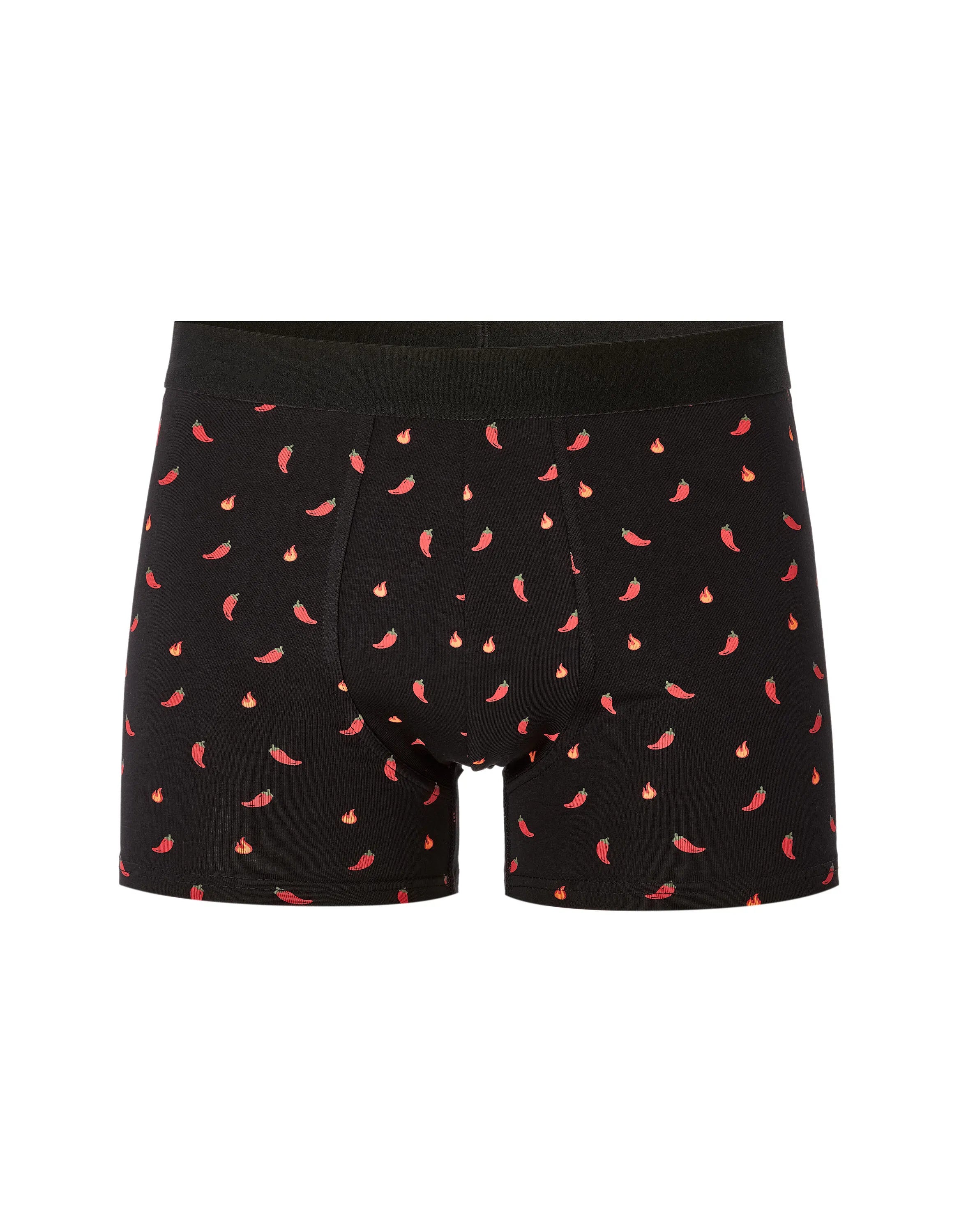 Celio_Black_Chili Pepper Patterned Boxer Shorts_MIBOPEPPER_BLACK_01