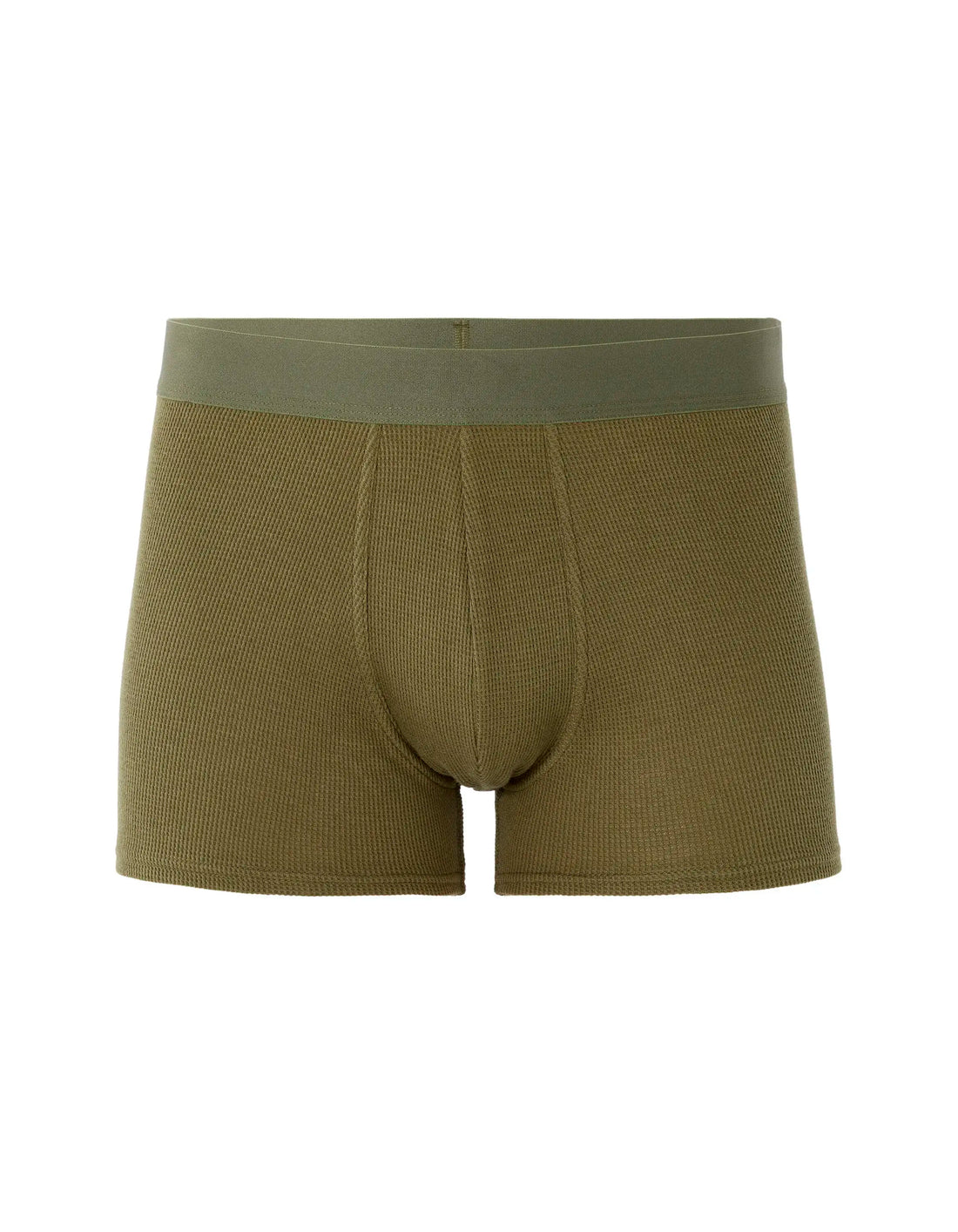 Celio_Kaki_Plain Waffle Stretch Cotton Boxer Shorts_MIBOWAFFLE_KAKI_01