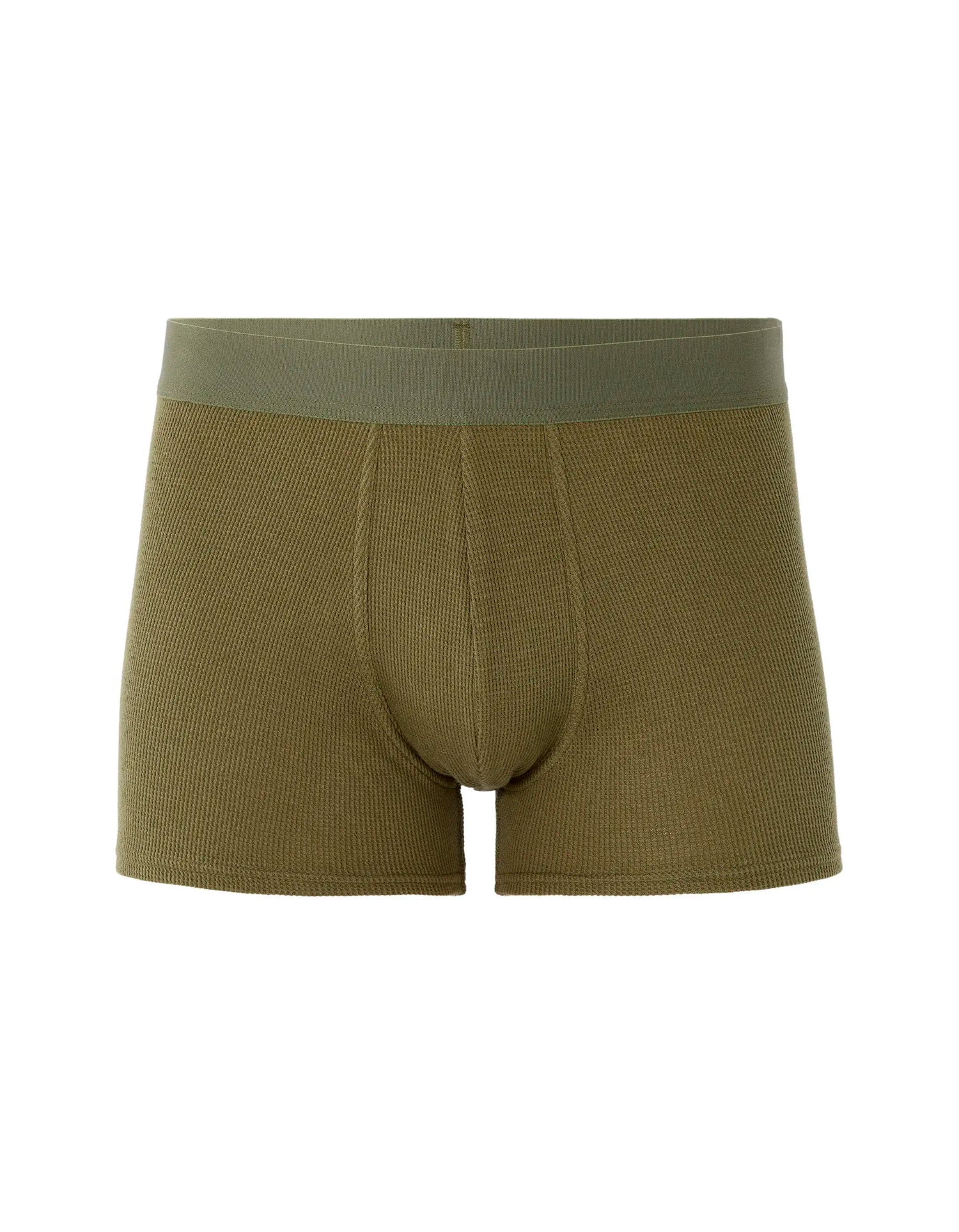 Celio_Kaki_Plain Waffle Stretch Cotton Boxer Shorts_MIBOWAFFLE_KAKI_01