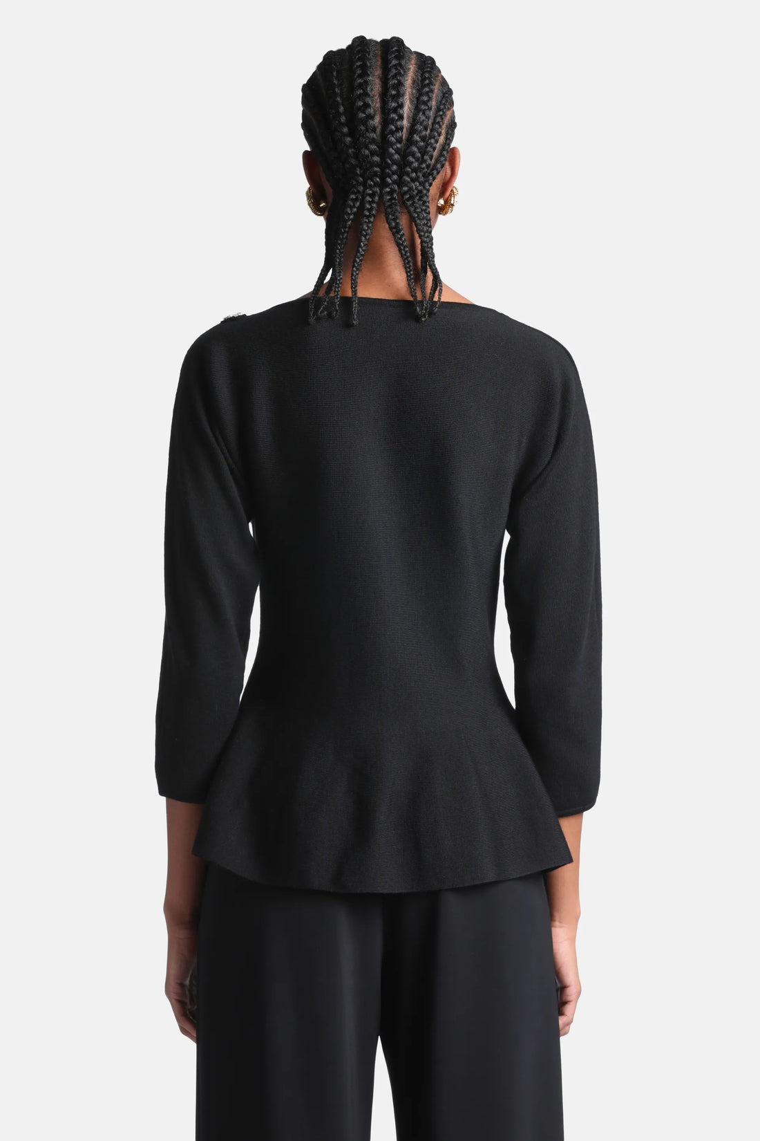 Luisa Spagnoli Nero Women Misterioso Embroidered Wool Sweater SKU: MISTERIOSO_0101 Image 02