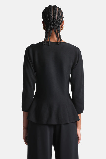 Luisa Spagnoli Nero Women Misterioso Embroidered Wool Sweater SKU: MISTERIOSO_0101 Image 02
