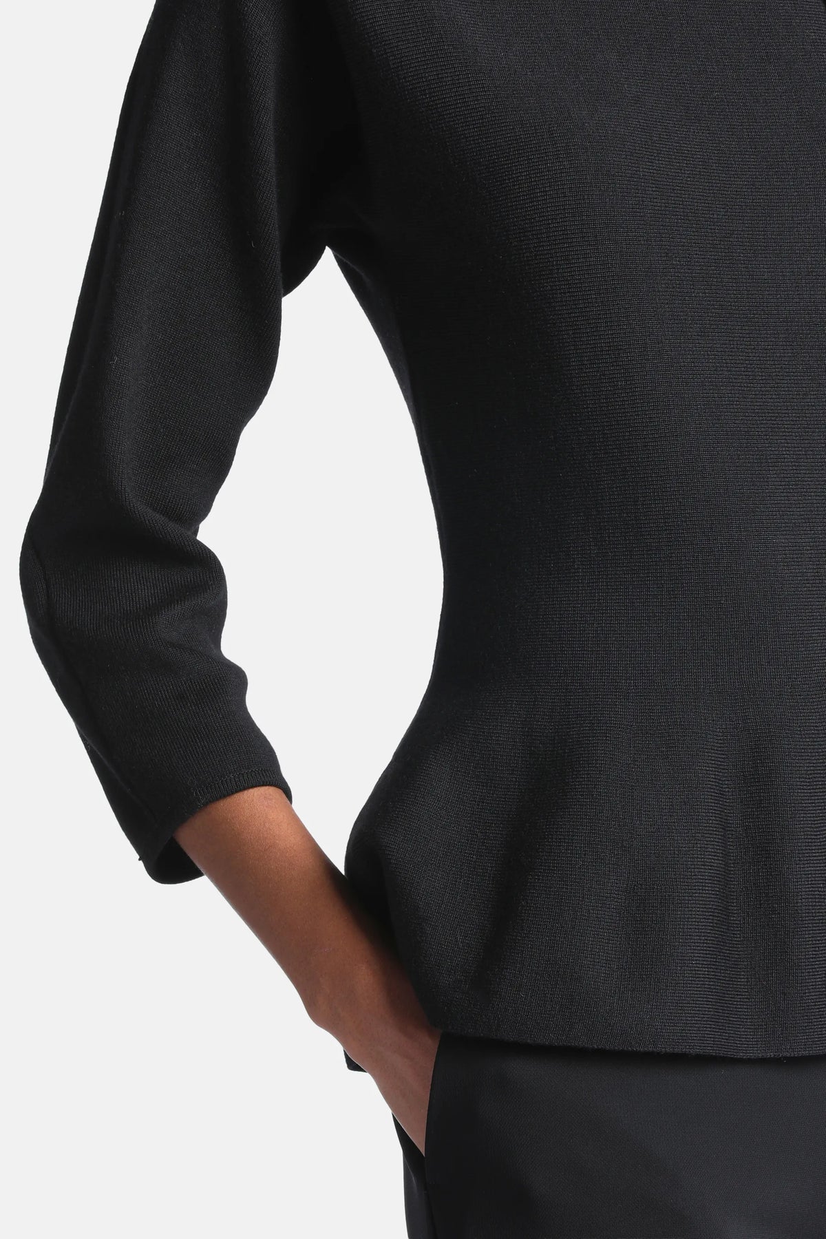 Luisa Spagnoli Nero Women Misterioso Embroidered Wool Sweater SKU: MISTERIOSO_0101 Image 04