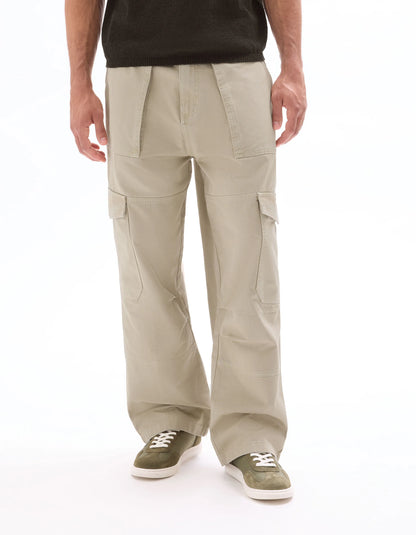 Celio_Beige Clair_100% Cotton Baggy Cargo Pants_MOBAGO_BEIGE CLAIR_02