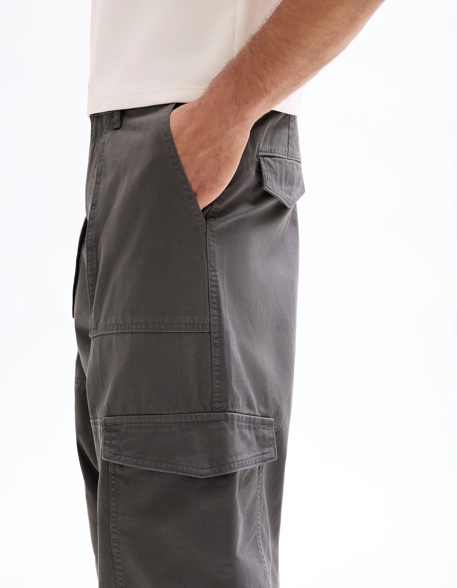 Celio_Grey_Baggy Cargo Pants 100% Cotton_MOBAGO_GREY_05