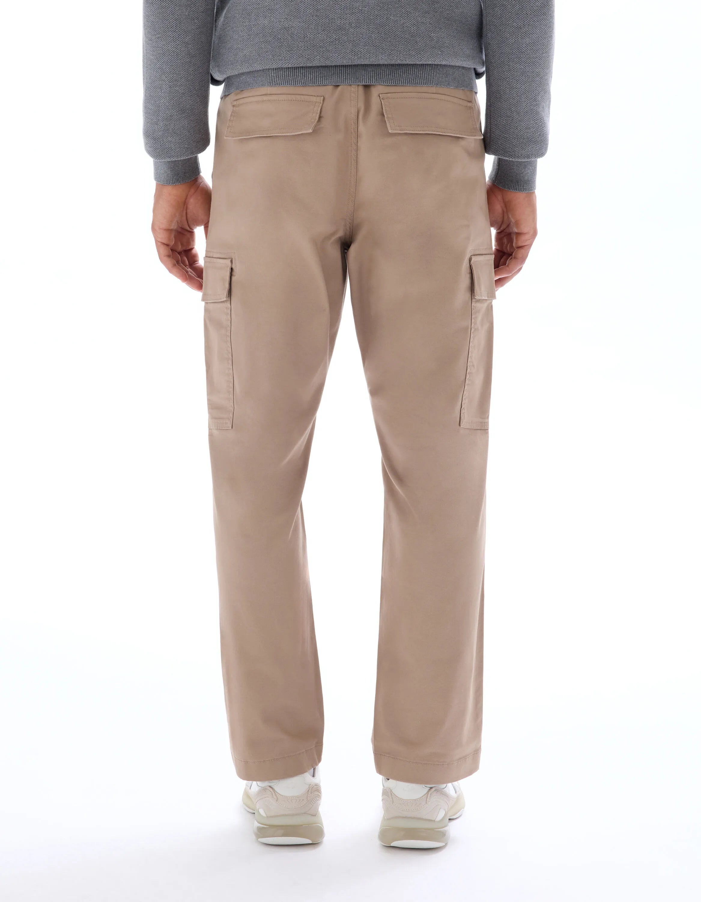 Celio_Beige Clair_Stretch Cotton Straight Cargo Pants_MOCADROI_BEIGE CLAIR_03