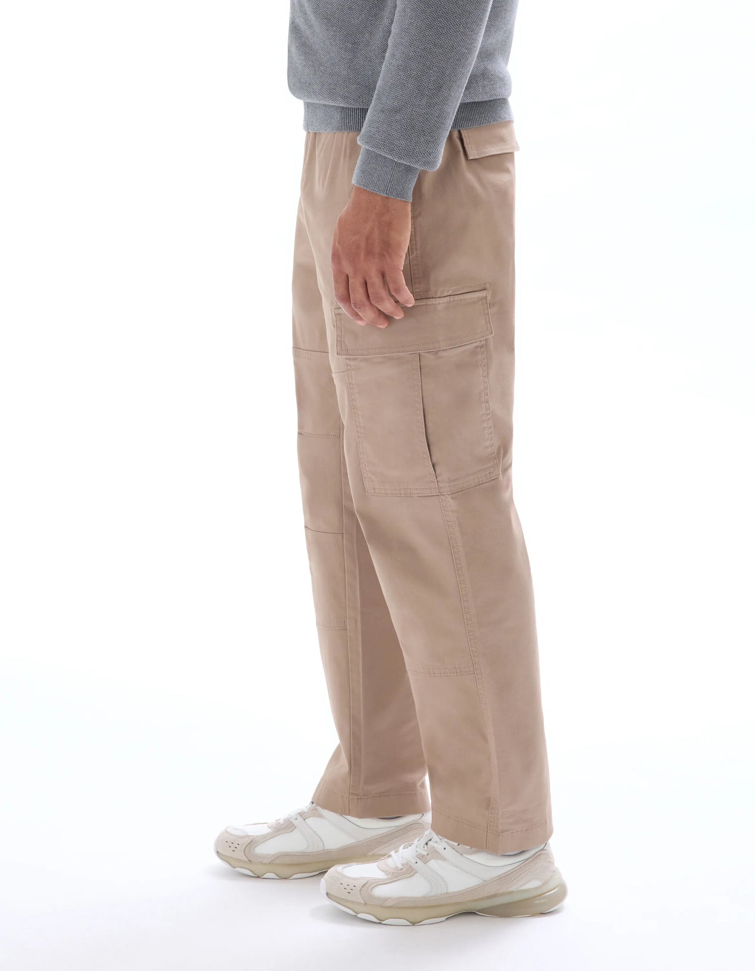 Celio_Beige Clair_Stretch Cotton Straight Cargo Pants_MOCADROI_BEIGE CLAIR_04