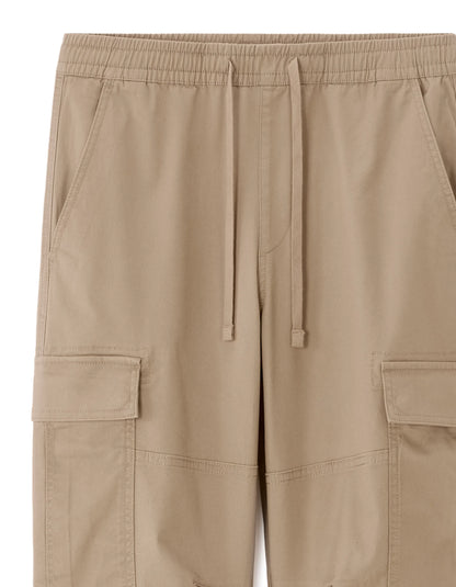 Celio_Beige Clair_Stretch Cotton Straight Cargo Pants_MOCADROI_BEIGE CLAIR_06