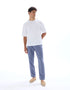 Celio_Bleu Moyen_100% Cotton Canvas Textured Slim Pants_MOCANVAS_BLEU MOYEN_01