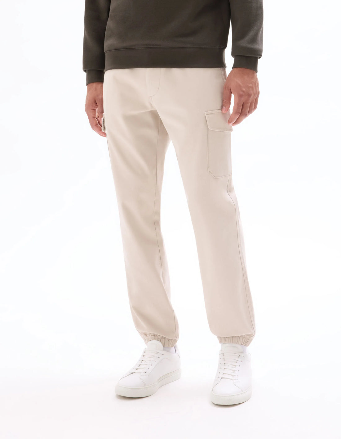 Celio_Beige Clair_Stretch Cotton Straight Cargo Pants_MOGO_BEIGE CLAIR_02