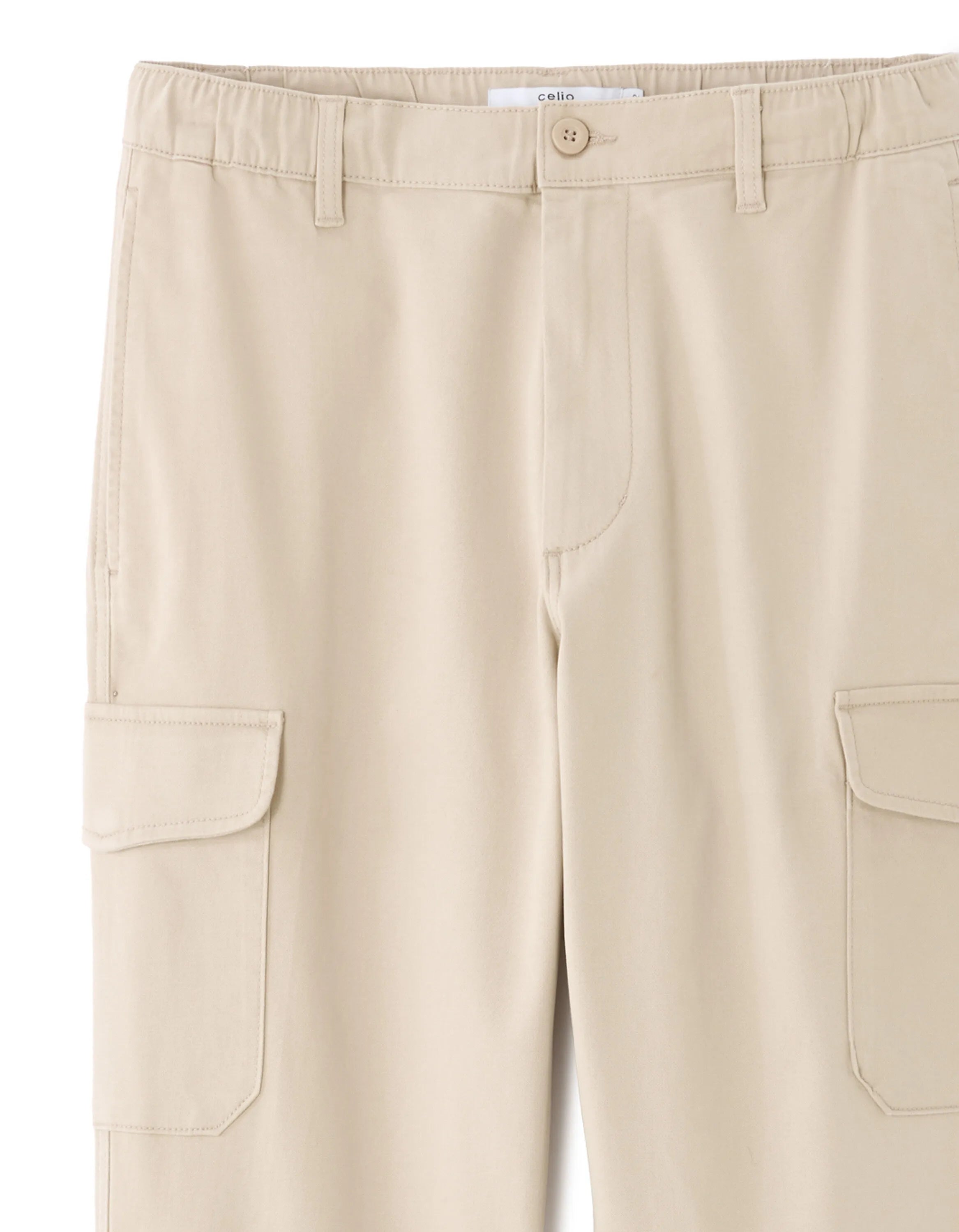 Celio_Beige Clair_Stretch Cotton Straight Cargo Pants_MOGO_BEIGE CLAIR_06
